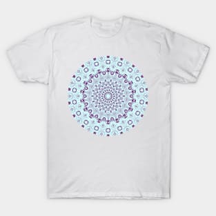 Blue/Purple Spiral Pattern T-Shirt